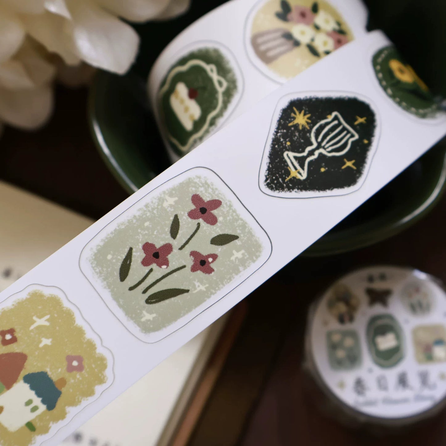 YiEr Minimalist Style Vol4【Spring Exhibition】Light Retro Orginal Design Washi Pet Tape Landscape Stickers