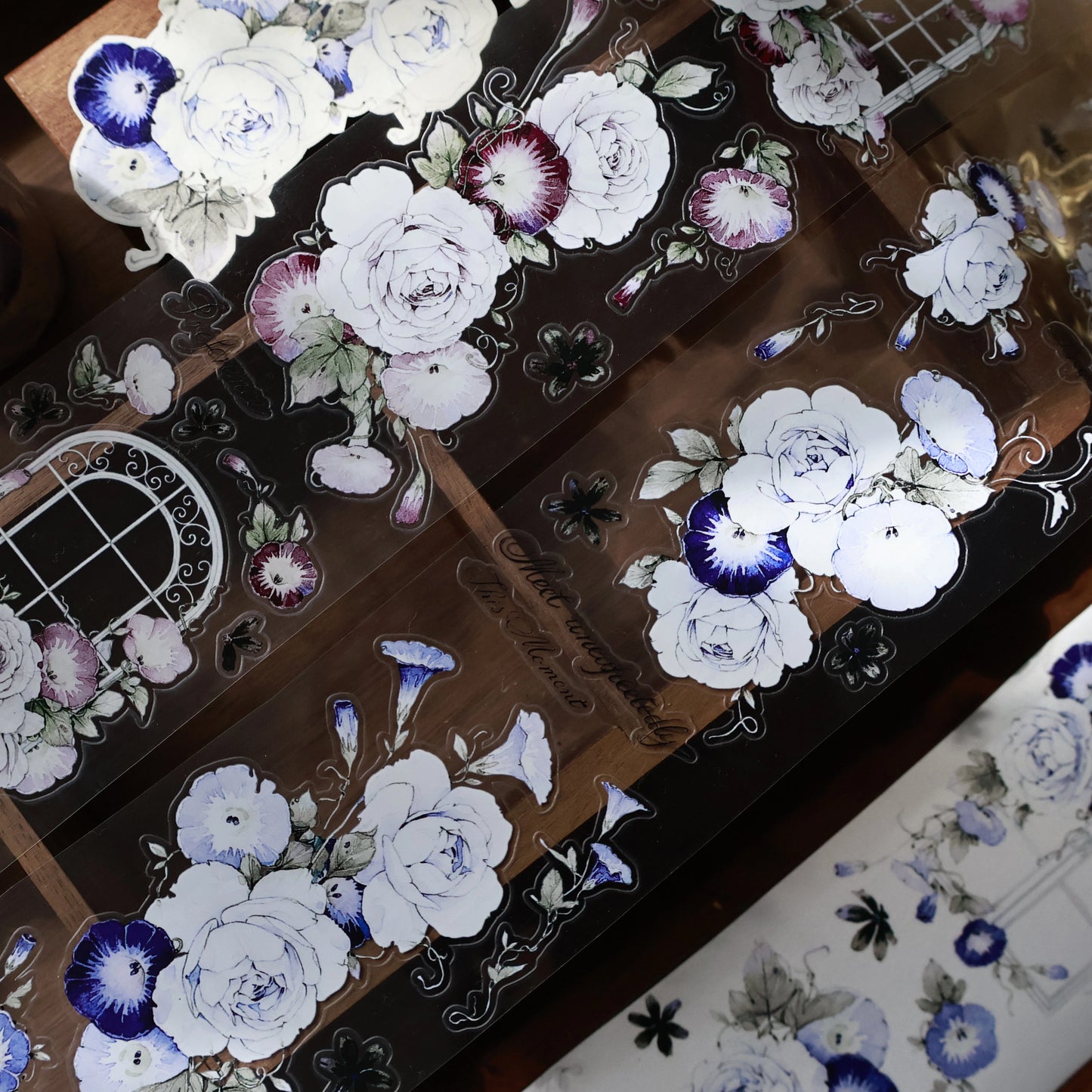 YiEr Vol15【Open Window and See Flowers】Orginal Design Pre-cut Washi/Pet Floral Tape Light Retro Landscaping Stickers