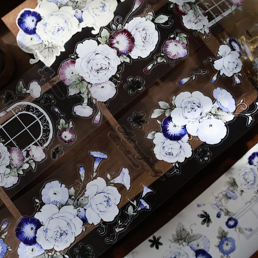 YiEr Vol15【Open Window and See Flowers】Orginal Design Pre-cut Washi/Pet Floral Tape Light Retro Landscaping Stickers