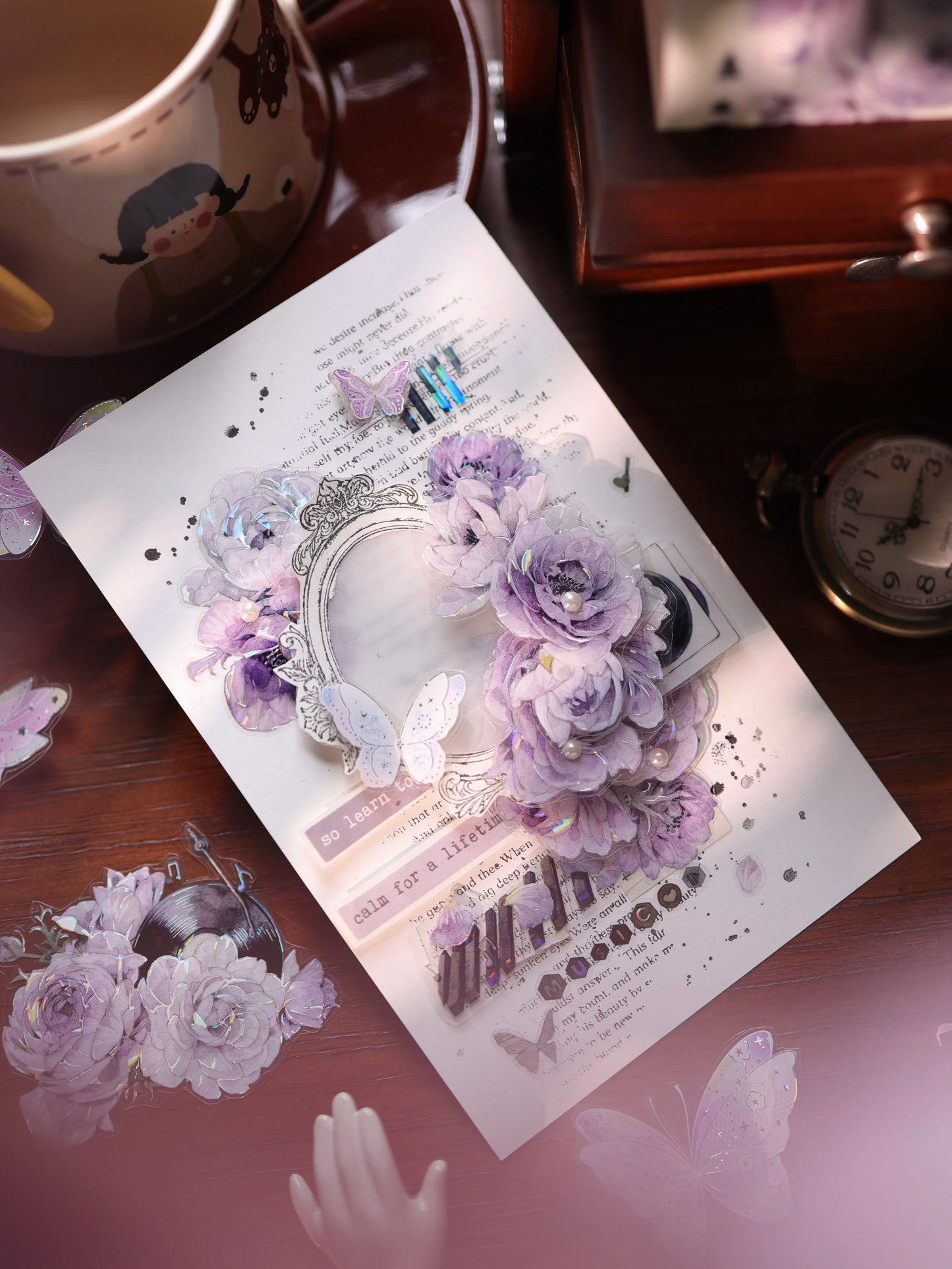 YiEr Vol17【Cicada Dream Butterfly】Kiss-cut Butterfly Washi Tape and PET Stickers