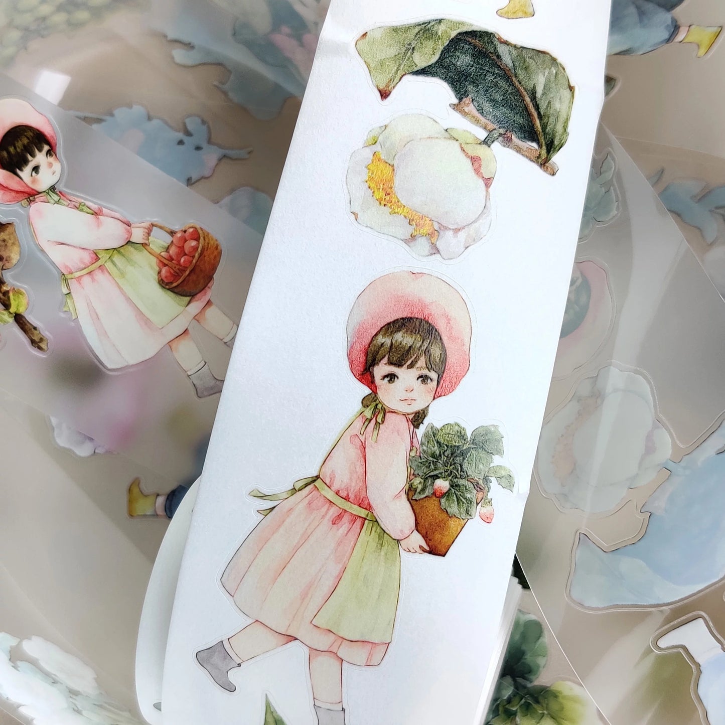 Xiangxiang Vol7【Young Gardener】Light Retro Character Scenery Orginal Design Washi Pet Tape Landscaping Stickers
