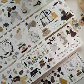 YiEr Minimalist Style Vol3【Field Afternoon Tea】Light Retro Orginal Design Washi Pet Tape Landscape Stickers