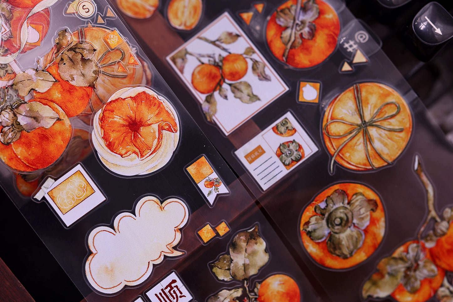 XiaoBaiJia【Winter Persimmon】Light Retro Orginal Design Washi Pet Tape Landscape Stickers