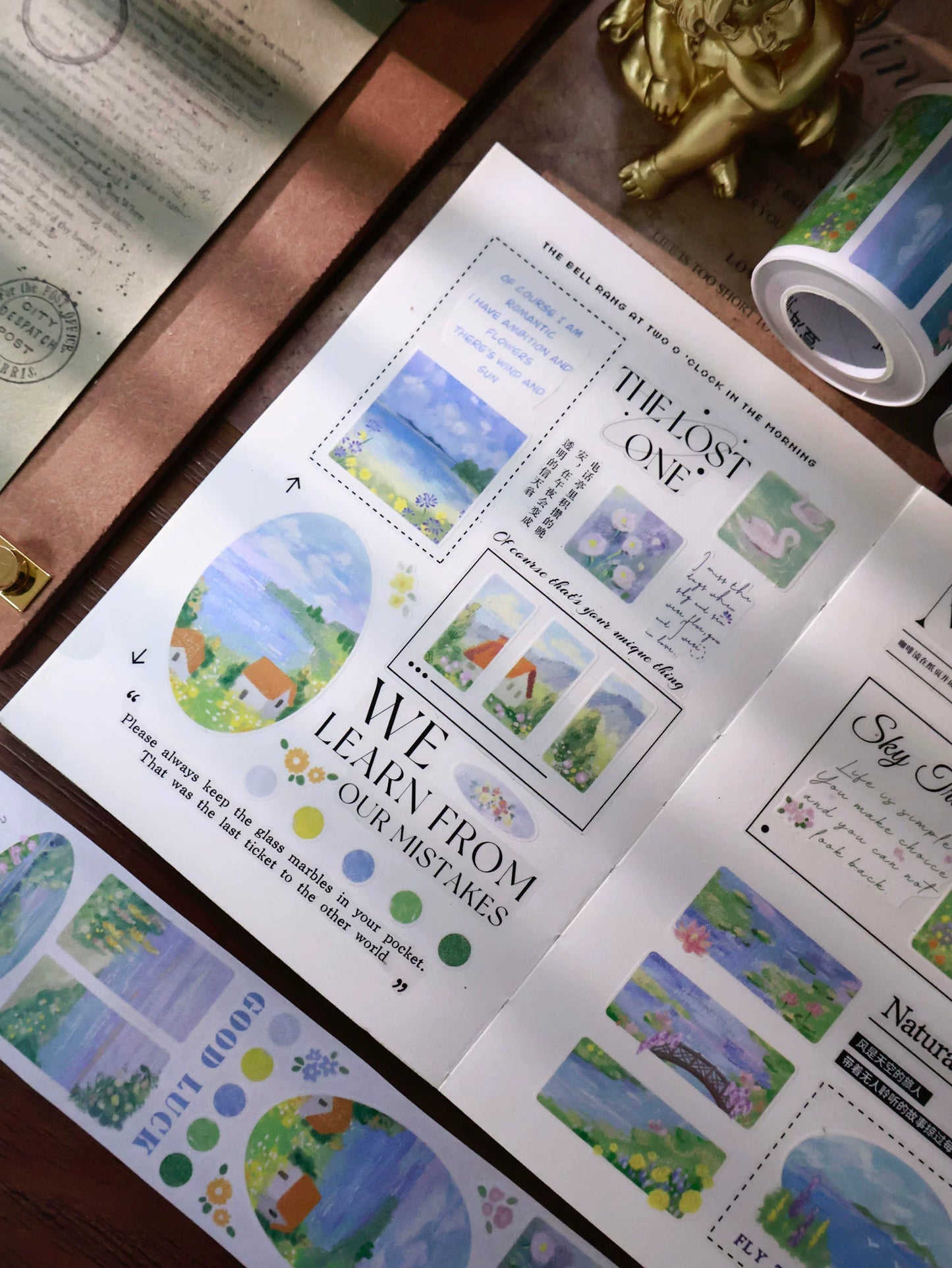 YiEr Minimalist Style Vol4【Artistic Language】Pre-cut Light Retro Orginal Design Washi Pet Tape Landscape Stickers