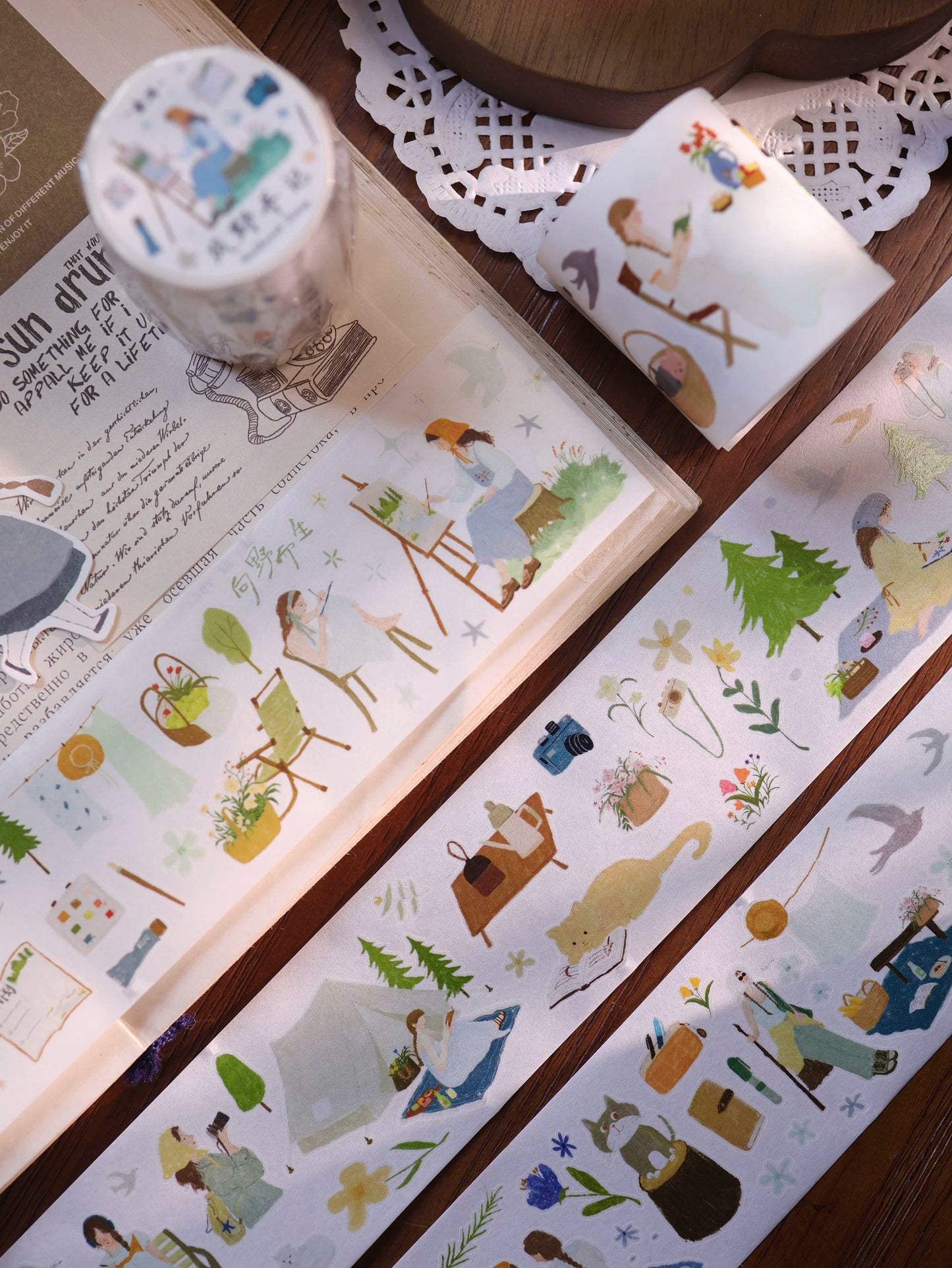 YiEr Vol8【Wind Field Notes】Salt Series Kiss-cut Washi Tape and PET Stickers