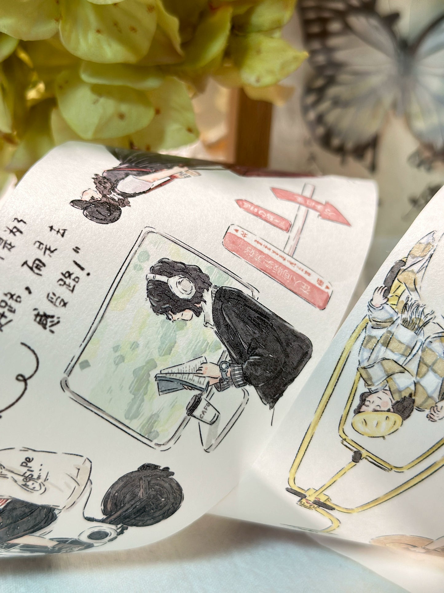 XiYue【Free Verse】Original Character Design Washi/PET Tape Stickers,for Scrapbook Supplies,Journaling,Junk Journal,Bullet Journal,Planner Stickers