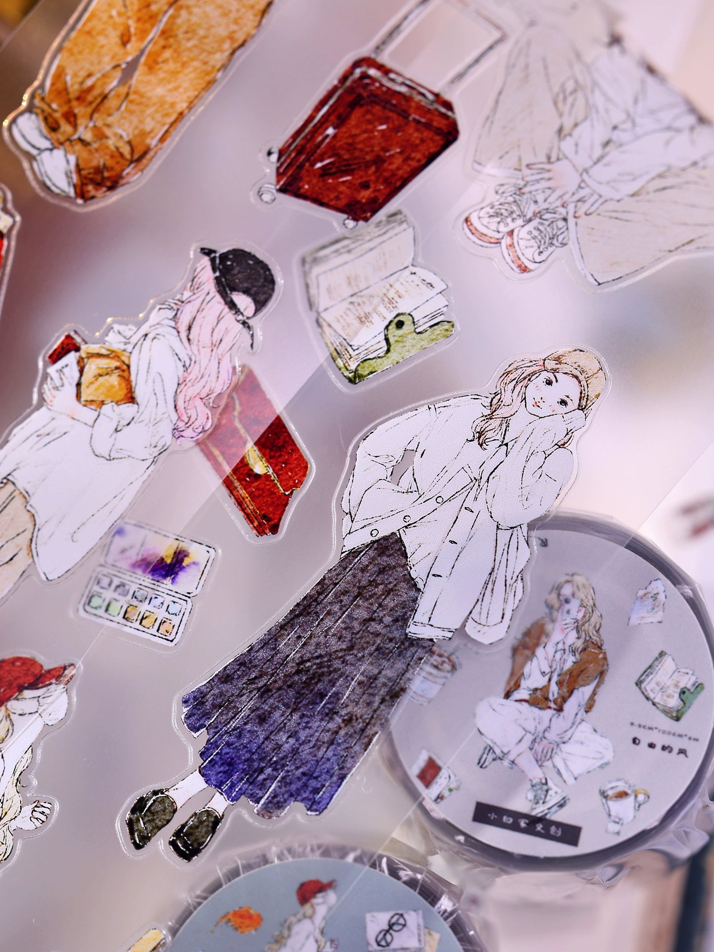 XiaoBaiJia Minimalist Style【Free Wind】Light Retro Orginal Design Washi Pet Tape Landscape Stickers