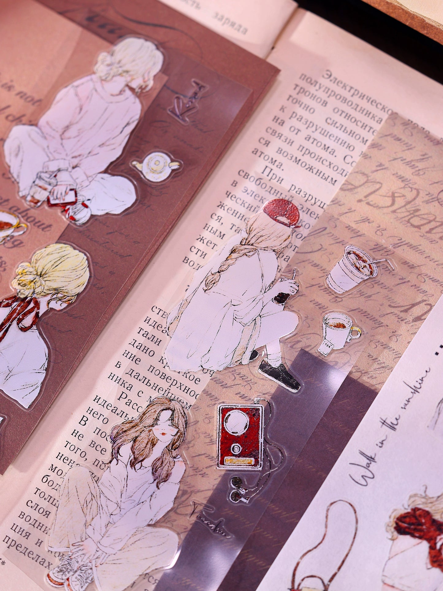 XiaoBaiJia Minimalist Style【Free Wind】Light Retro Orginal Design Washi Pet Tape Landscape Stickers