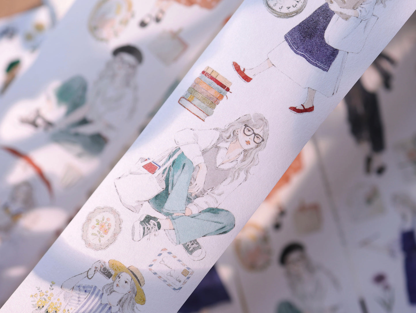 YiEr Vol17【Girl's Notebook】Kiss-cut Character Washi Tape and PET Stickers