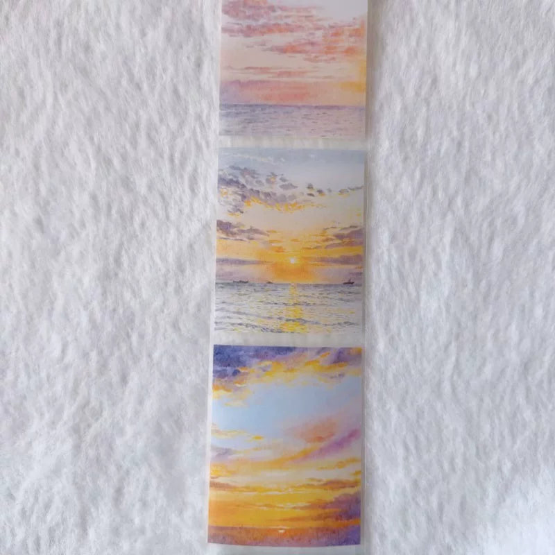 ZaoZao Vol3【Sky Color】Original Design Kiss-Cut Washi PET Tape Stickers,for Scrapbook Supplies,Journaling,Junk Journal,Bullet Journal,Planner Stickers