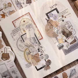 XiaoBaiJia【Winter Memories】Orginal Design Washi/Pet Floral Tape Light Retro Landscaping Stickers