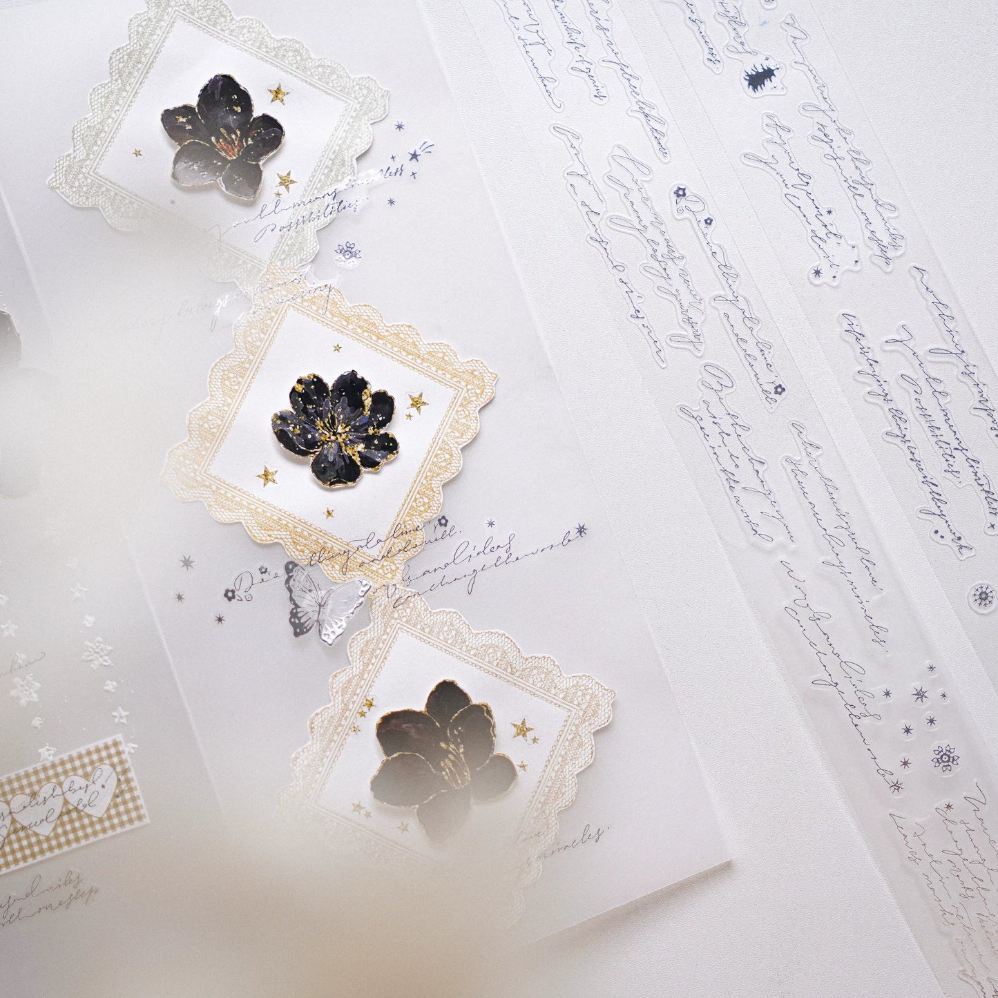Yuanzi-Jennyuanzi【Epistle】Pre-cut English Text Hot Silver Washi PET Tape