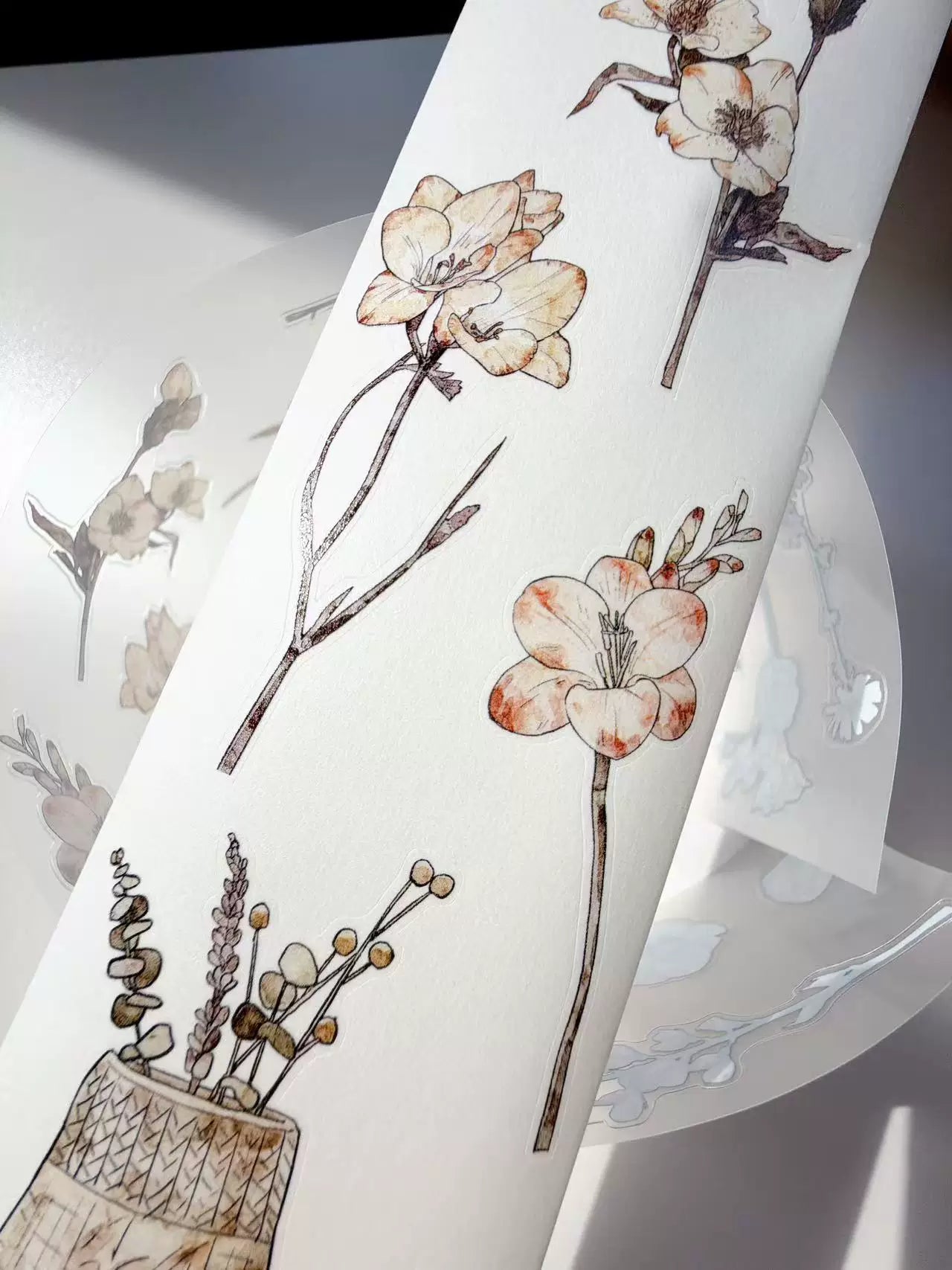 Kaixiaoxun Vol12【Trifles Diary】 Pre-Cut Long Loop Washi/Matte PET Tape for Scrapbook Supplies,Junk Journal Supplies