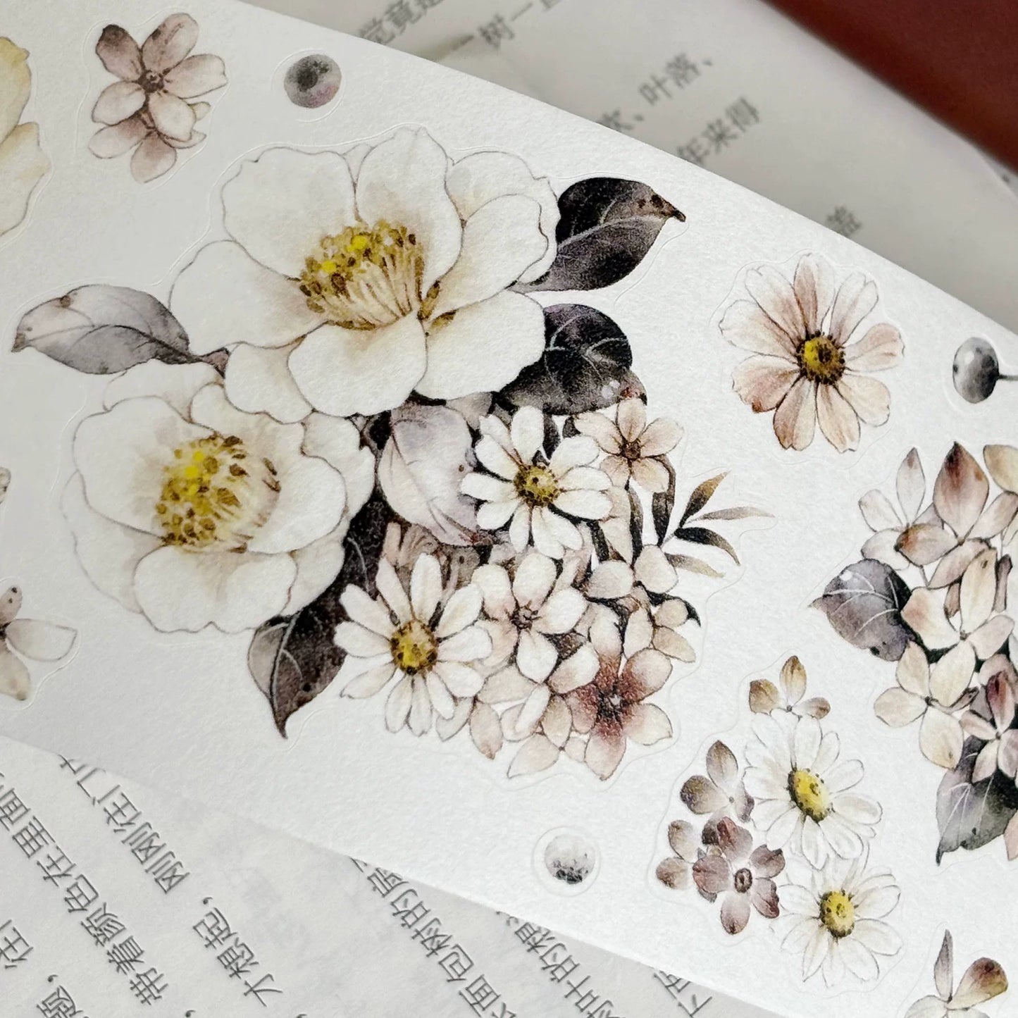 ZiYuanSu Vol15【Ink Fragrance and Tea Shadow】Background Scene Pre-cut Washi PET Tape