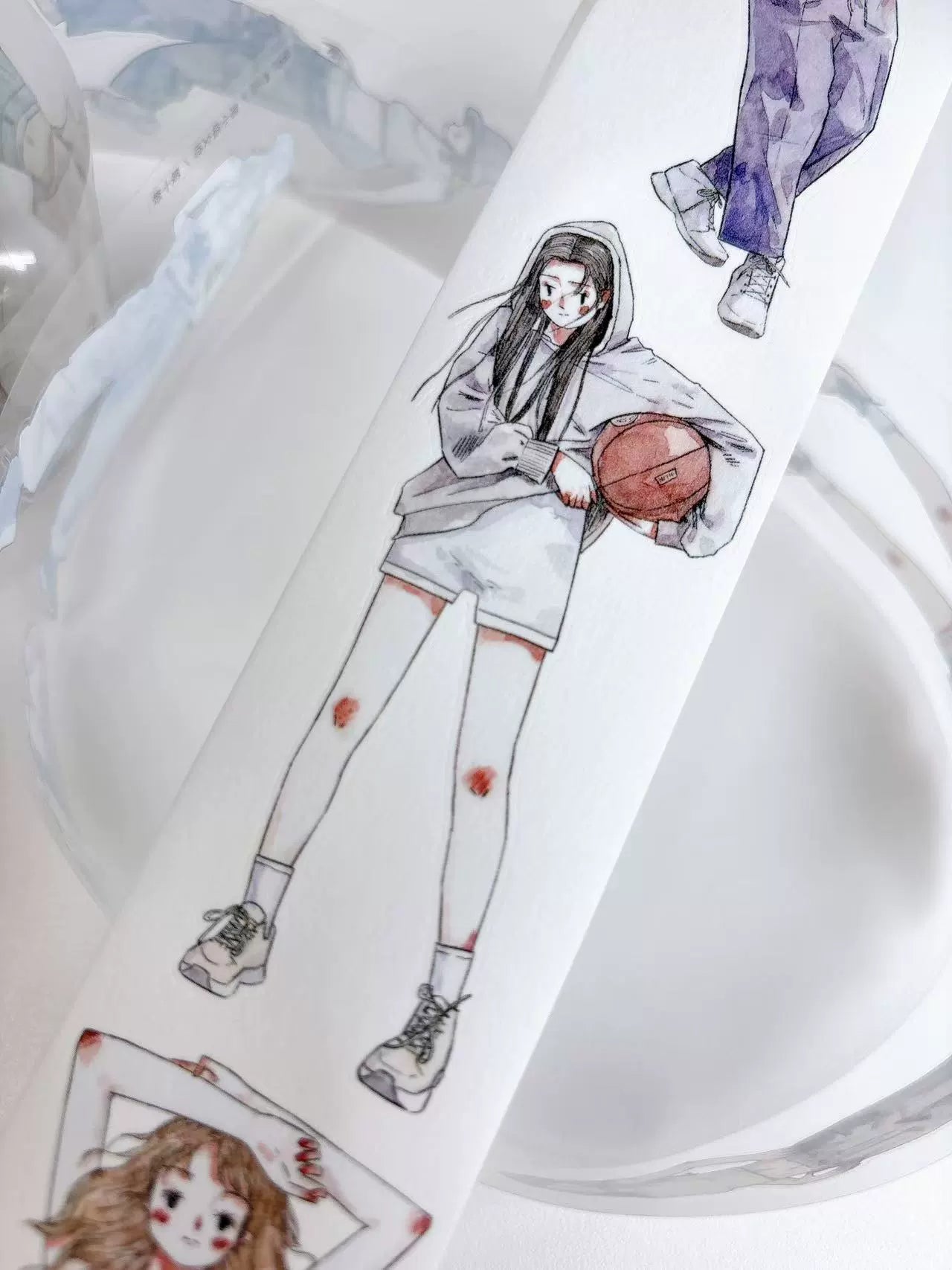 Kaixiaoxun Vol10 【Cool Girl】 Pre-Cut Long Loop Washi/Matte PET Tape for Scrapbook Supplies,Junk Journal Supplies