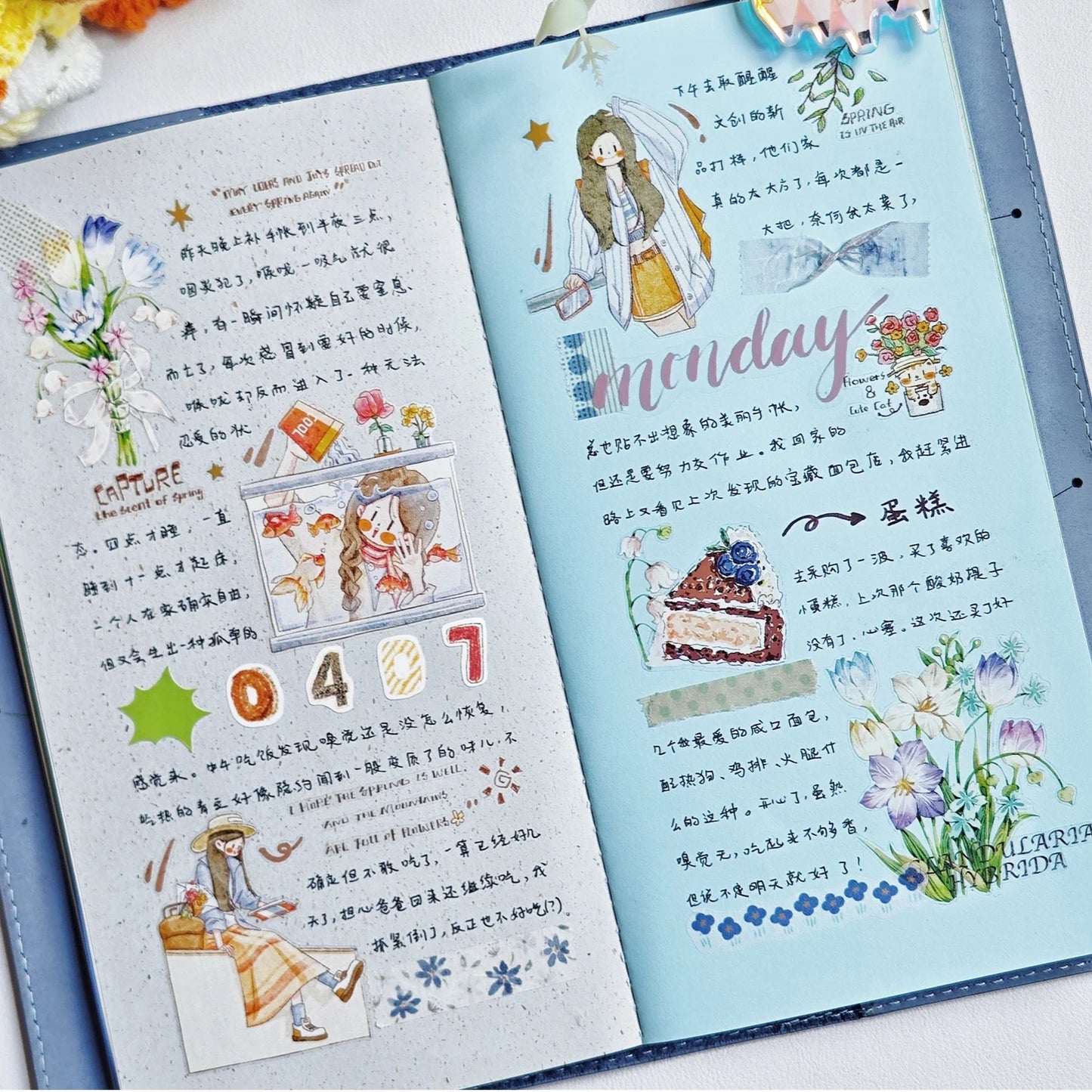 XingXing Vol7【Wandering Leisurely and Leisurely】 Pre-cut Salt based Spring Daily Light Retro Washi PET Tape