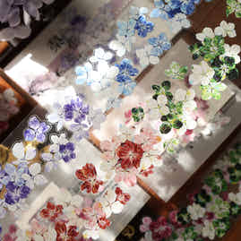 YiEr Vol16【Starry Sea of Flowers】Kiss-cut Floral Washi Tape and PET Stickers