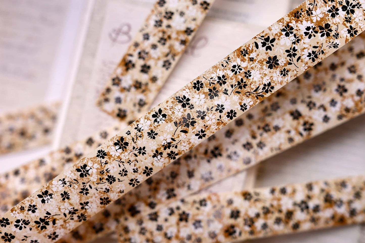 XiaoBaiJia Salt Series【Green Mist Flower Message / Brown Tea Flower Shadow】Pre-cut Orginal Design Washi/Pet Tape Light Retro Stickers