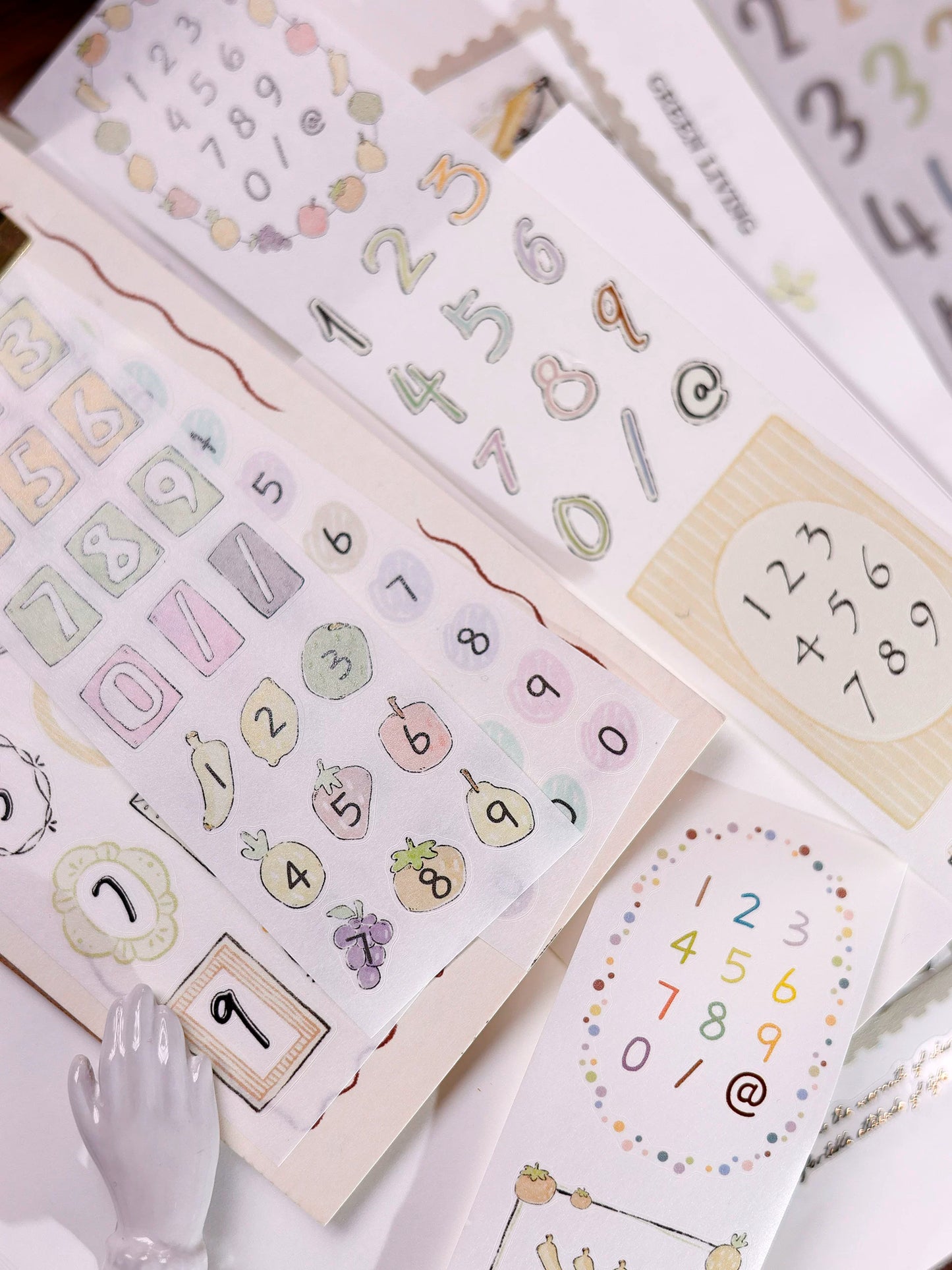 XiaoBaiJia Salt Series【Color Bar Numbers】Pre-cut Orginal Design Text Washi/Pet Tape Light Retro Stickers