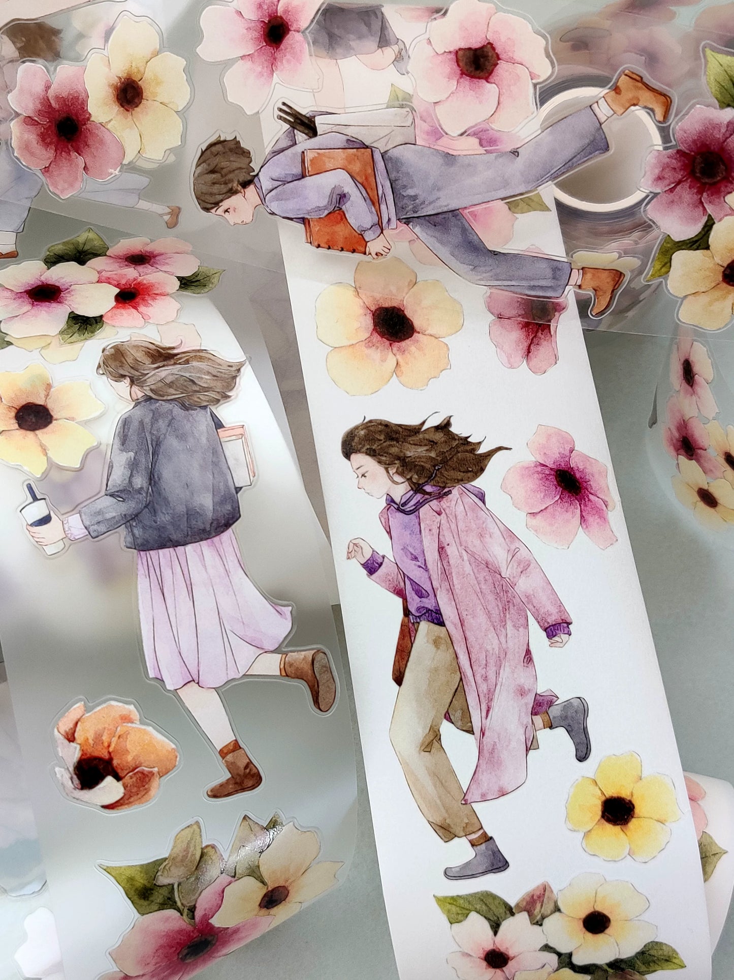 Xiangxiang Vol6【Like the Wind】Light Retro Character Scenery Orginal Design Washi Pet Tape Landscaping Stickers