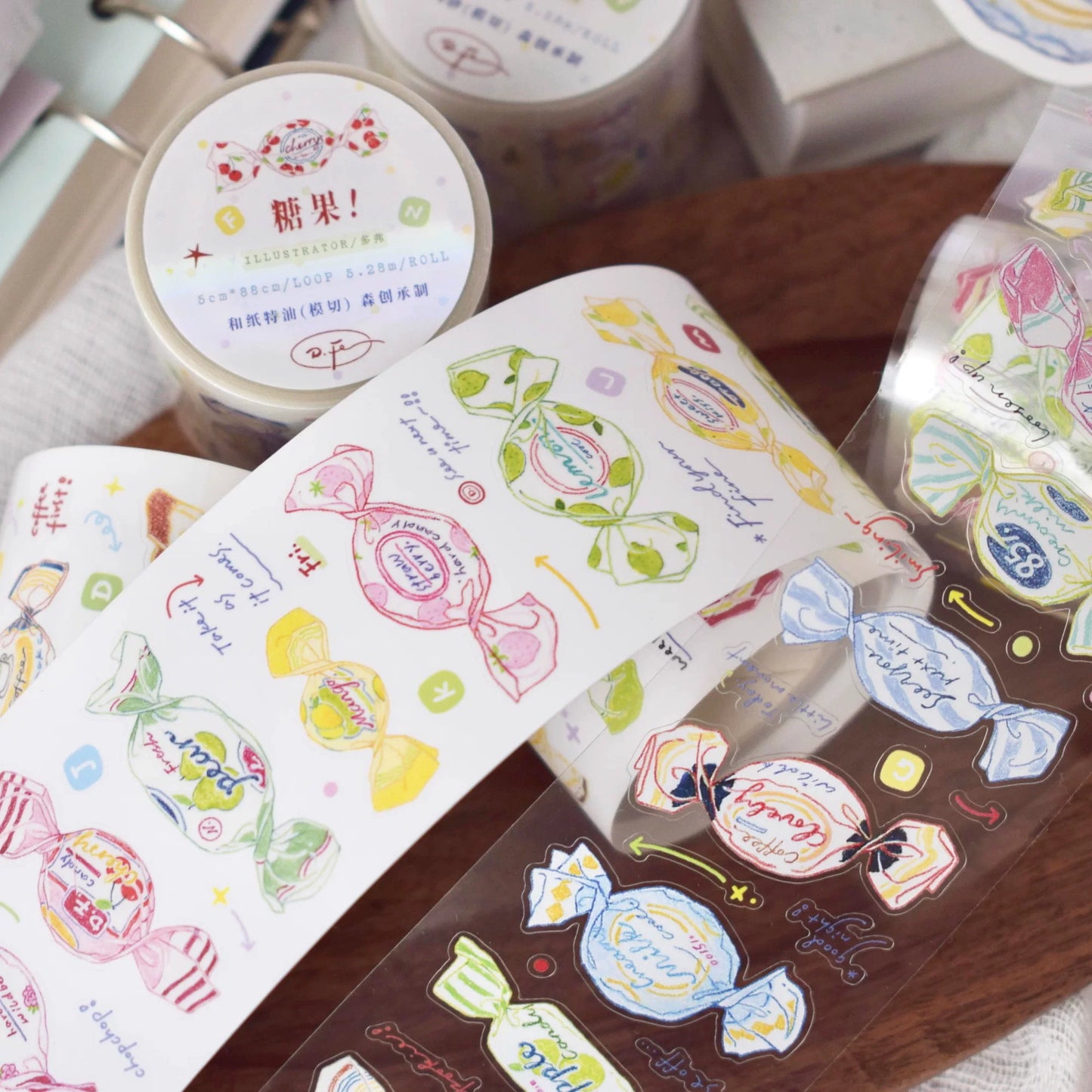 Dover Original【Candy 】Pre-cut Salt Cute Candy Washi Tape Sticker
