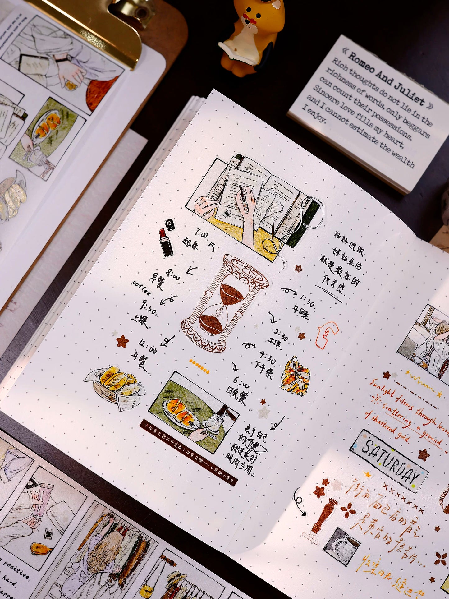 XiaoBaiJia Salt Series【Fengge Manji】Pre-cut Orginal Design Comic-style Daily Life Washi/Pet Tape Light Retro Stickers