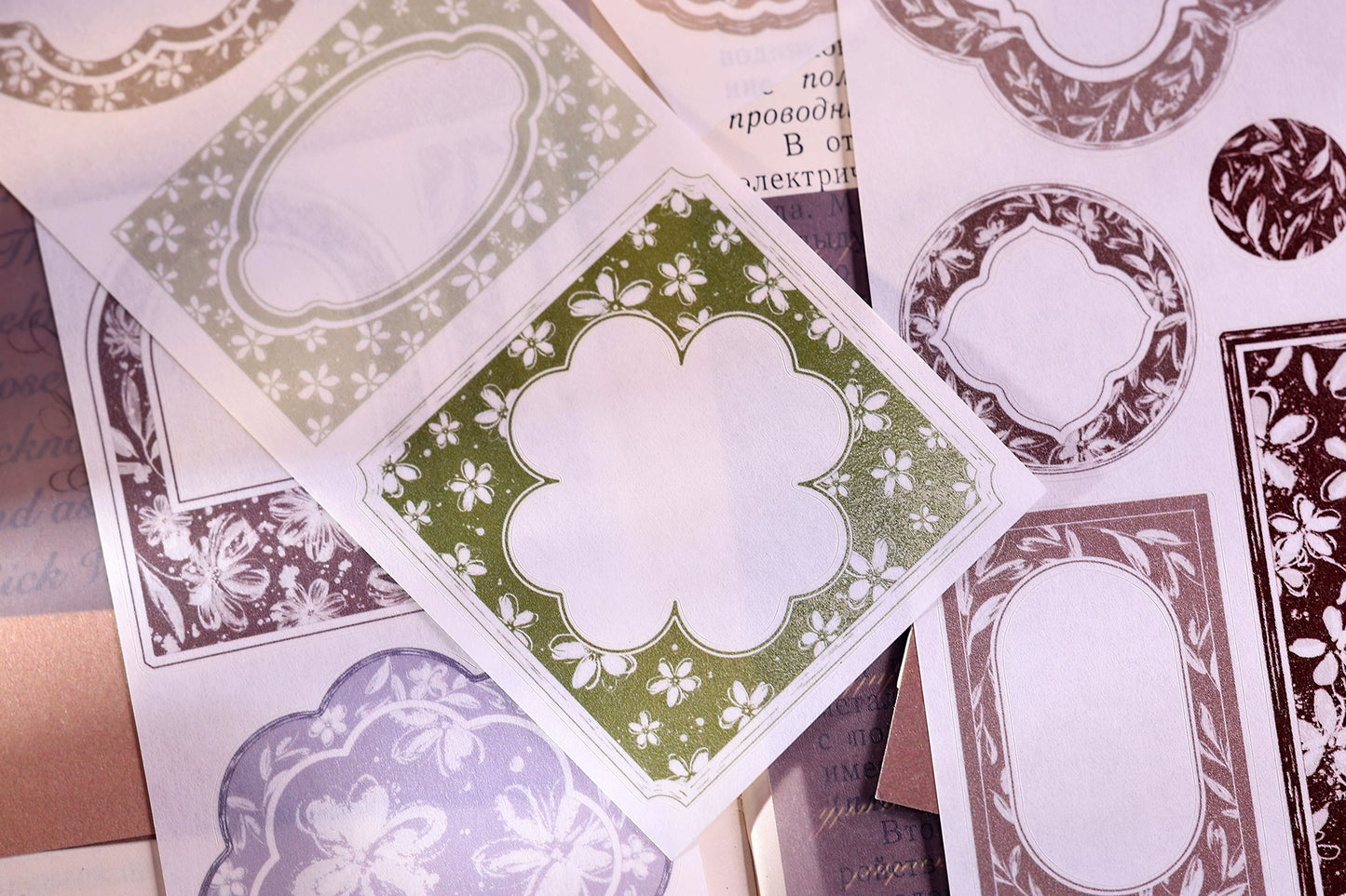 XiaoBaiJia【Flower Frame】Light Retro Orginal Design Washi Pet Tape Landscape Stickers