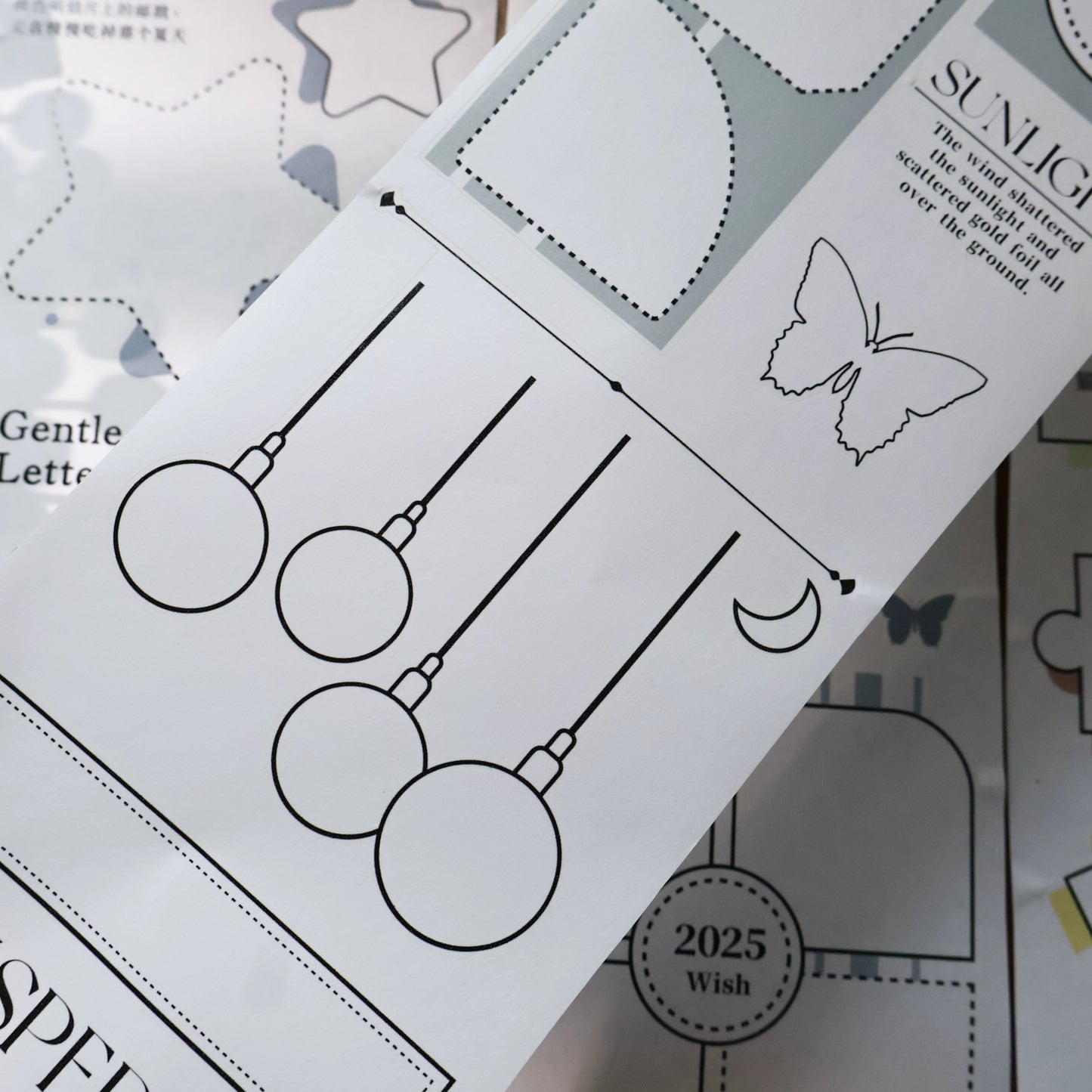 YiEr Vol15【Colorful Border】Orginal Design Pre-cut Washi/Pet Border Tape Light Retro Landscaping Stickers