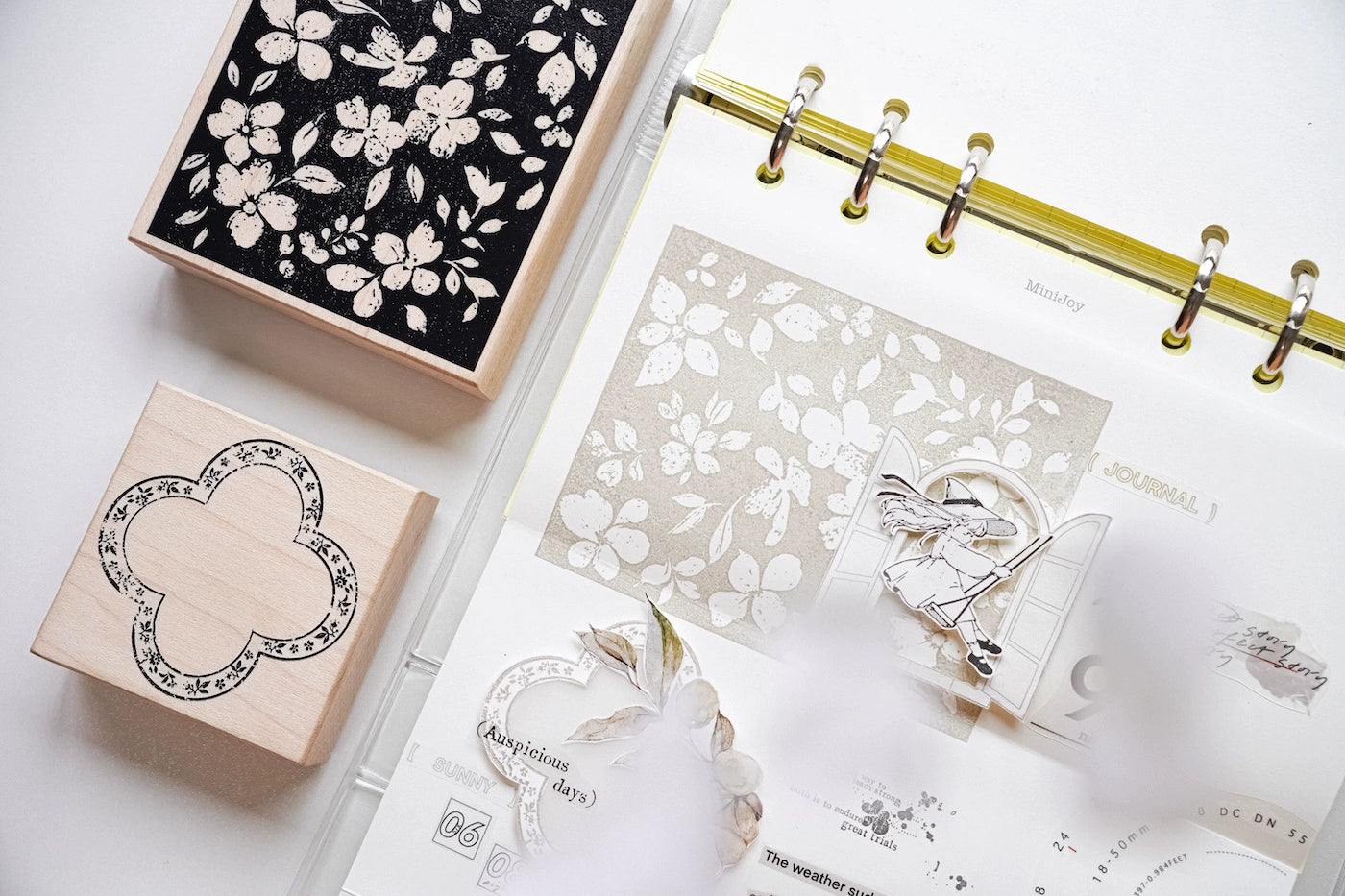 Yuanzi Vol7【Border Series】Upgraded Rubber Retro Maple Stamp for Washi Tape