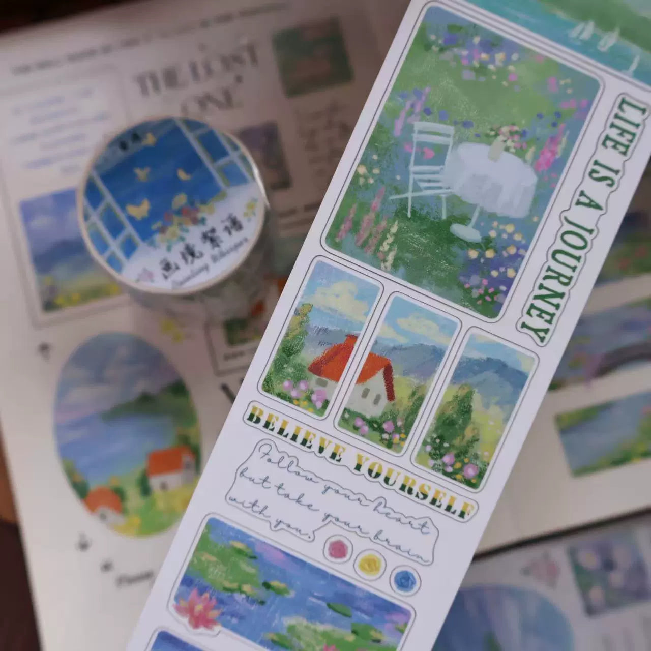 YiEr Minimalist Style Vol4【Artistic Language】Pre-cut Light Retro Orginal Design Washi Pet Tape Landscape Stickers