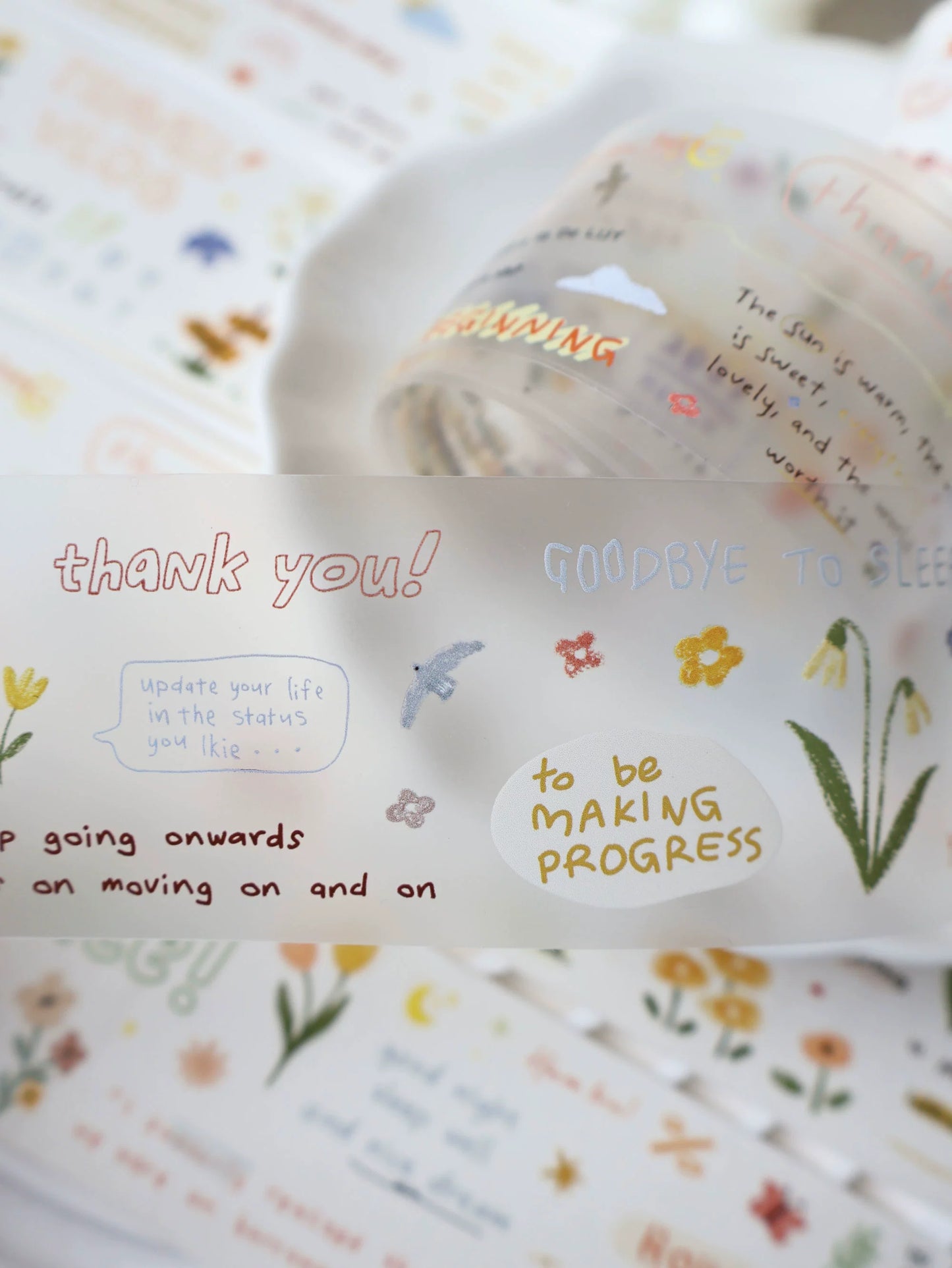 YiEr Minimalist Style Vol3【Handwritten Manuscript】Light Retro Orginal Design Washi Pet Tape Landscape Stickers