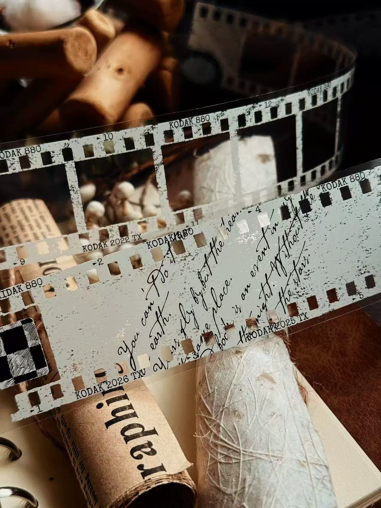 Linlanxi【Memories of Time】Original Washi/Pet Tape New Retro Life Old Film Series Decorative Tape Long Loop Full Roll