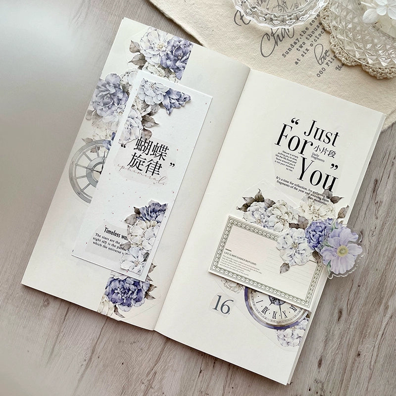 TianCheng-Vol5【Autumn and Winter】English Text Washi/PET Tape,for Scrapbook Supplies,Scrapbook Tape Stickers,Junk Journal Supplies