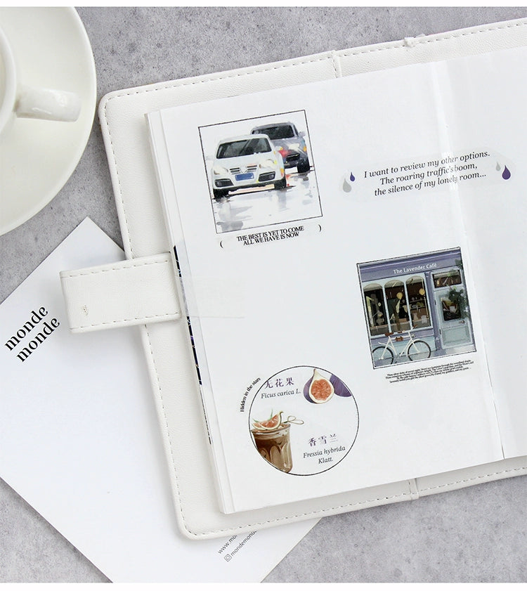 Moodtape【Leisurely Drinking Coffee】Coffee Shop Washi Tape Stickers for DIY Decorative Materials,Scrapbook Supplies,Junk Journal