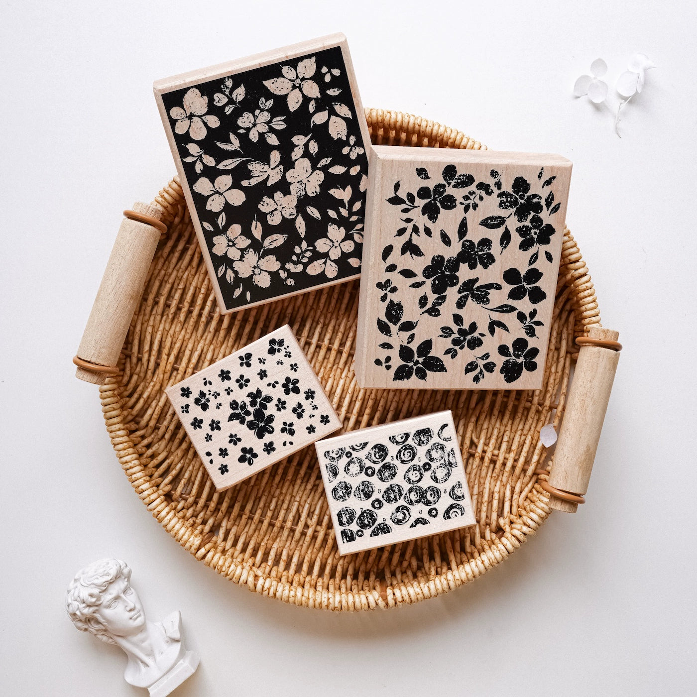 Yuanzi Vol7【Background Flower Series】Upgraded Rubber Retro Maple Stamp for Washi Tape