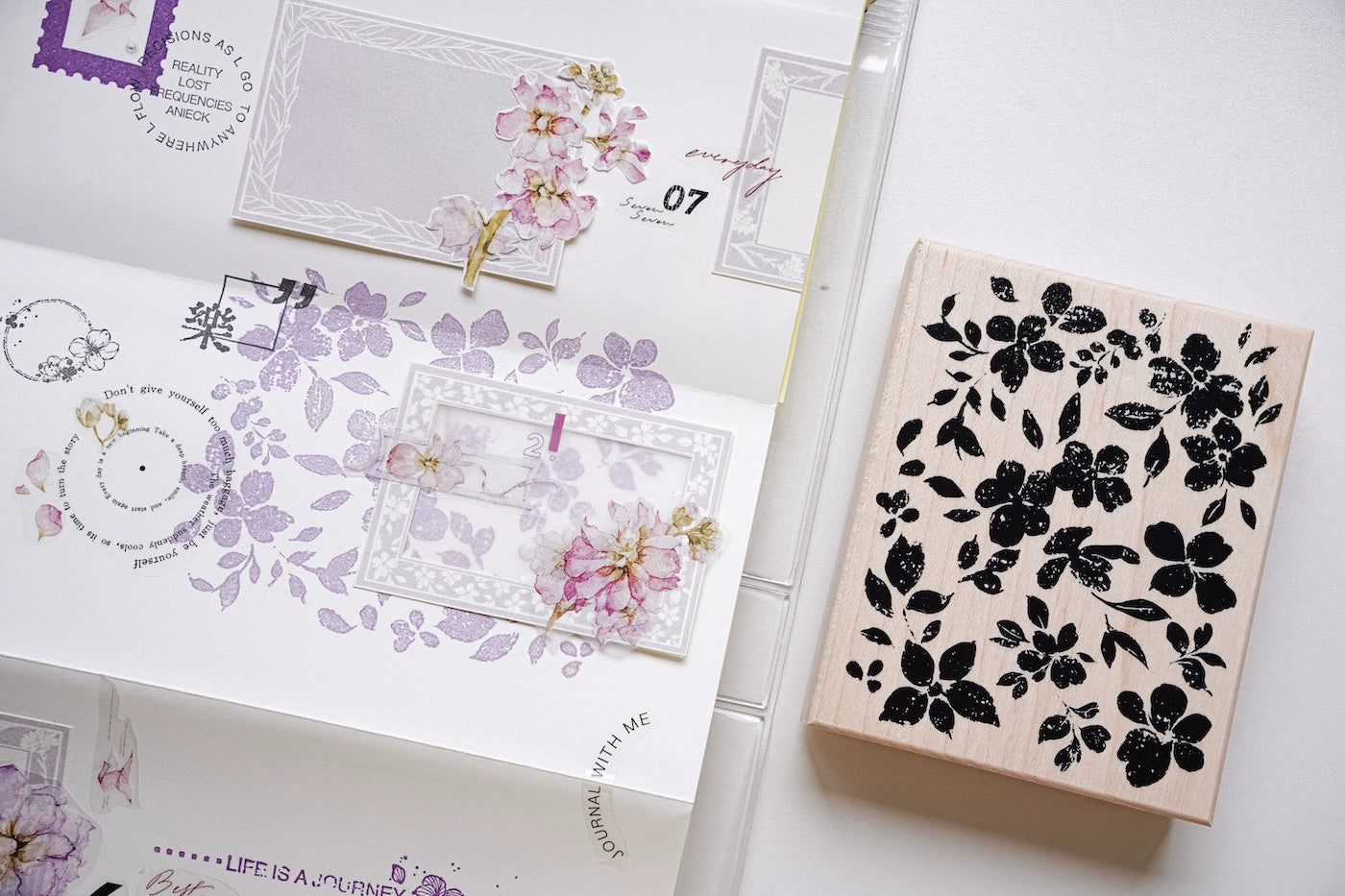 Yuanzi Vol7【Background Flower Series】Upgraded Rubber Retro Maple Stamp for Washi Tape