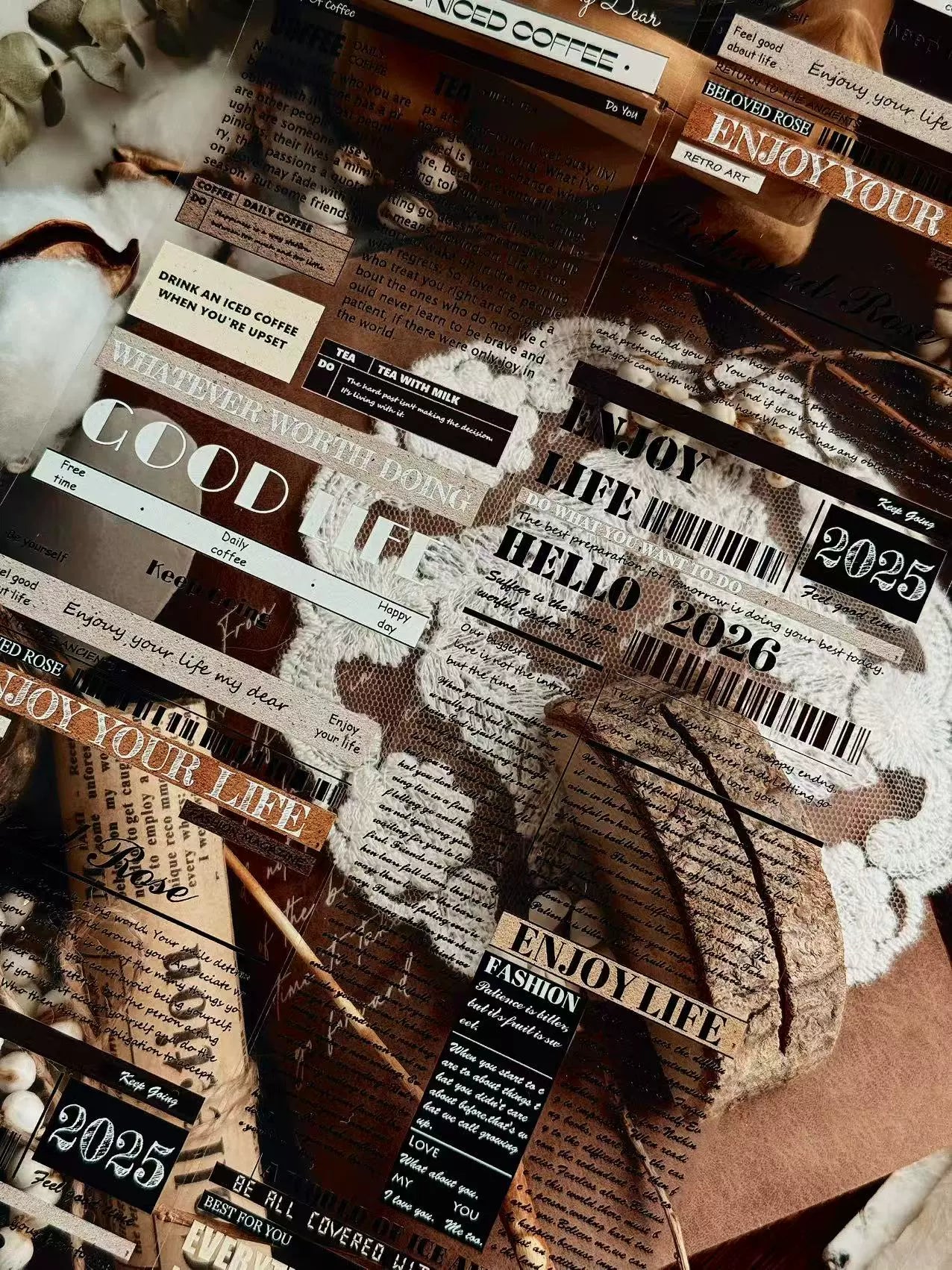 Linlanxi 【Herben Supplement】Original  Washi/Pet Tape - New Fashion Retro Wider English Counted Tape