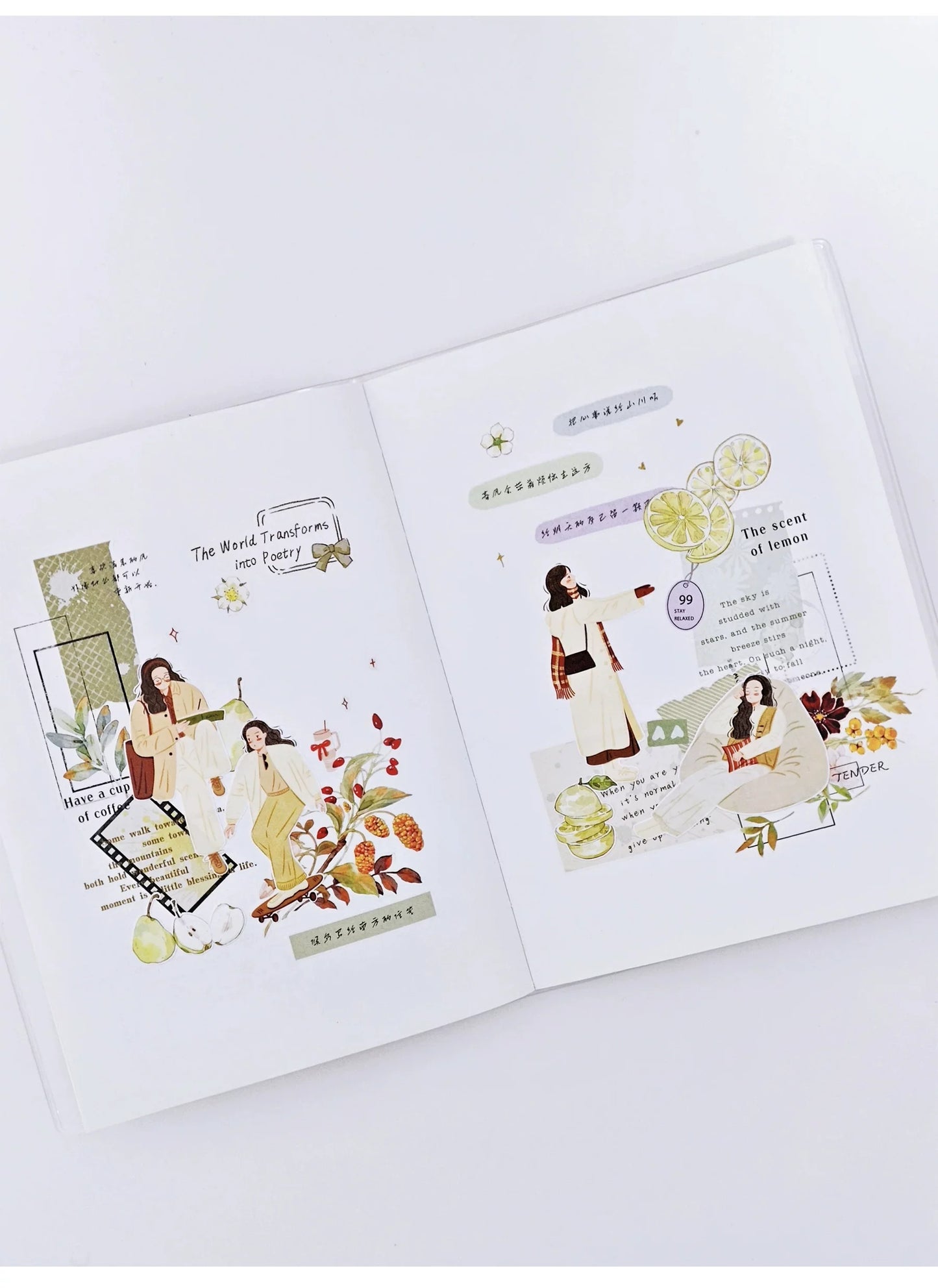 ZiYuanSu【Delightful Weather and Beautiful Prospects】Background Text Scene Pre-cut Washi/PET Tape
