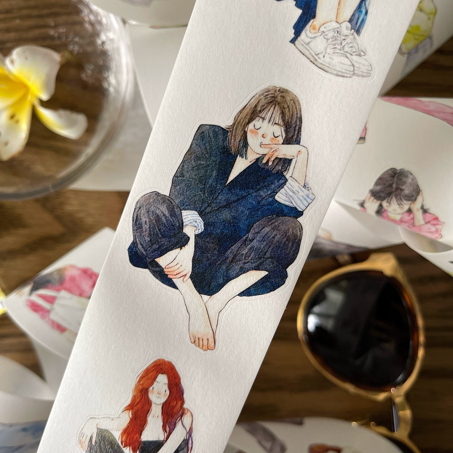 DingDing Vol10【37#Follow Your Heart】Original Design Pre-Cut Washi/PET Tape Stickers,for Scrapbook Supplies,Journaling,Junk Journal,Bullet Journal,Planner Stickers