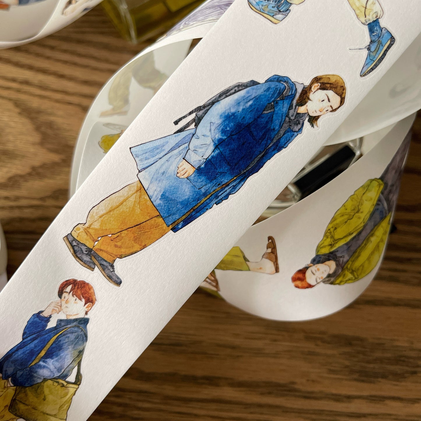 DingDing Vol10【34#That Cute Guy】Original Design Pre-Cut Washi/PET Tape Stickers,for Scrapbook Supplies,Journaling,Junk Journal,Bullet Journal,Planner Stickers