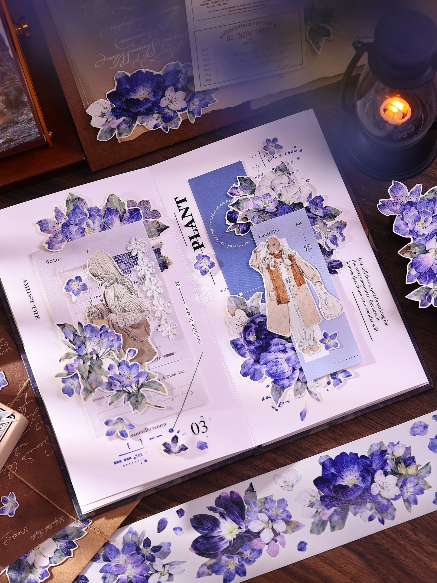 XiaoBaiJia【Lanyu Island】Light Retro Orginal Design Washi Pet Tape Landscape Stickers