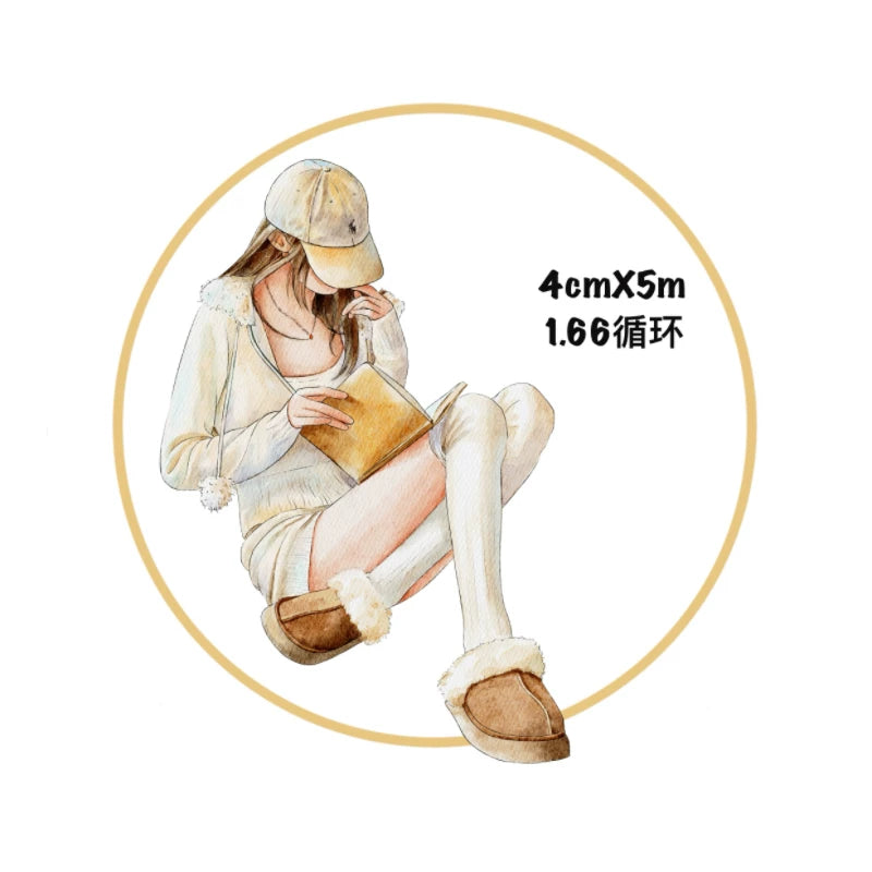 ZaoZao Vol3【Gardenia】Original Design Kiss-Cut Washi PET Tape Stickers,for Scrapbook Supplies,Journaling,Junk Journal,Bullet Journal,Planner Stickers