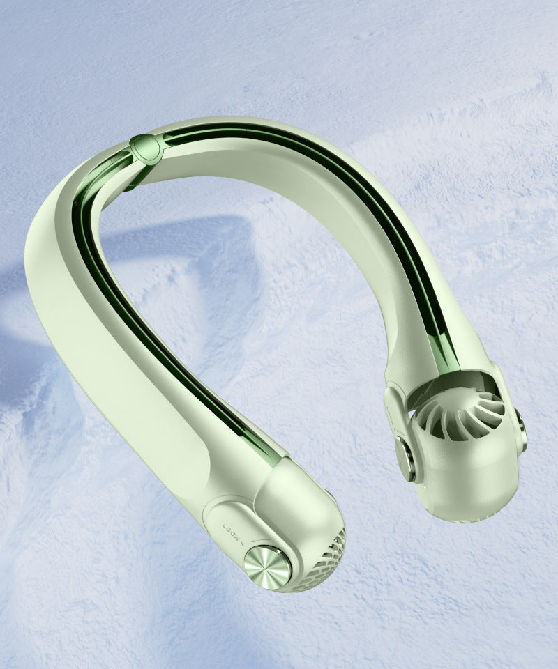 ‌Wear the Chill! 2400mAh AR Turbine Bladeless Neck Fan — Negative Pressure Cooling, Real Cold Wind, Hands-Free