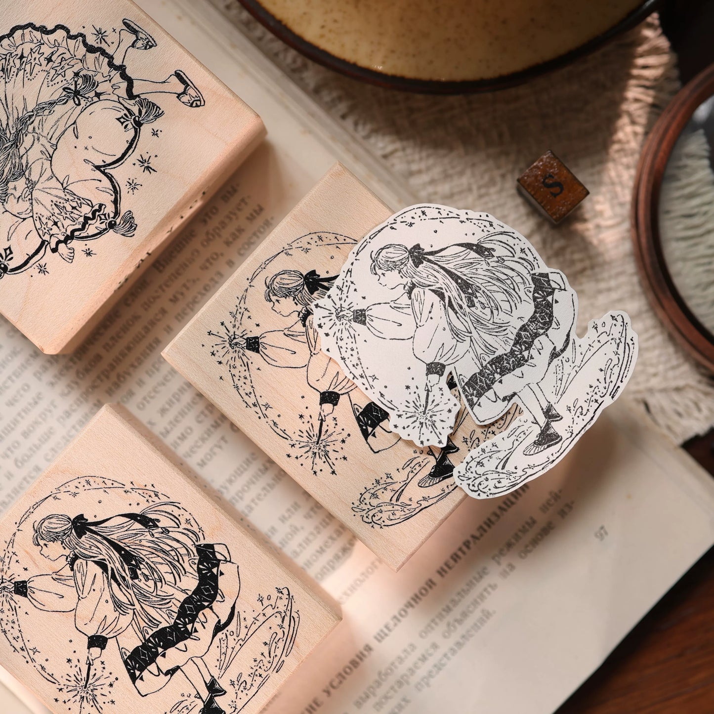 YiEr Vol17【Magical Girl】Imported Maple Red Rubber and Maple Wood Stamp