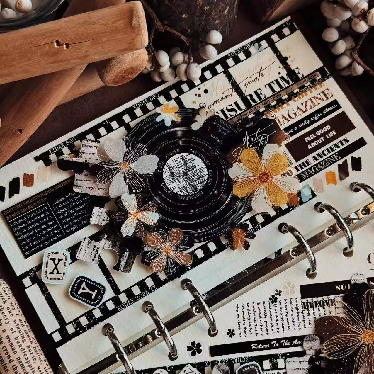 Linlanxi【Memories of Time】Original Washi/Pet Tape New Retro Life Old Film Series Decorative Tape Long Loop Full Roll