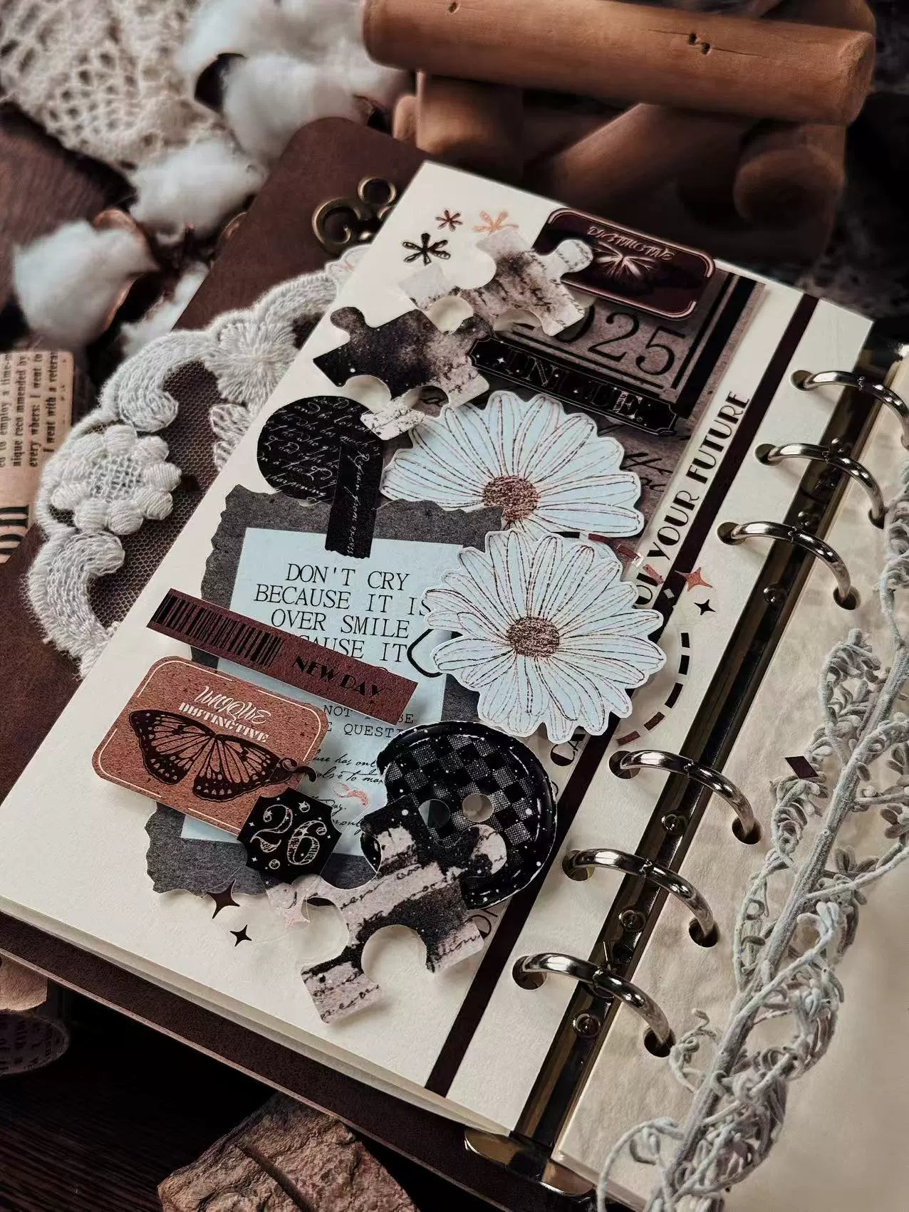 Linlanxi【Ancient Rhyme Paper Seal】Original Design Retro Broken Paper Bookkeeping Washi/Pet Tape