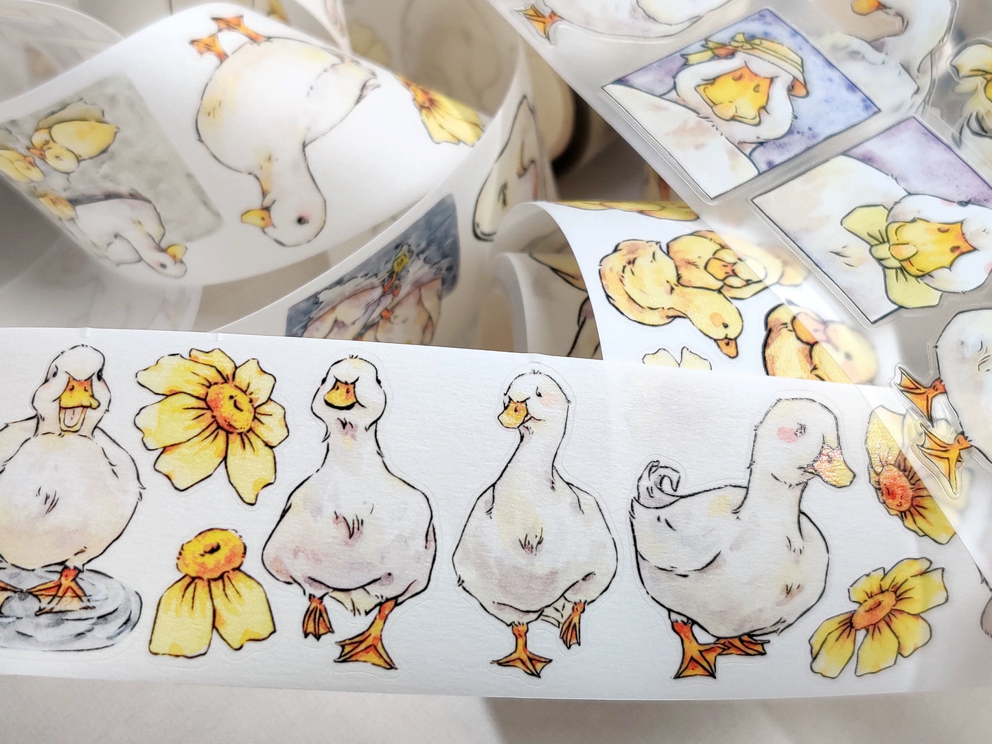 Xiangxiang Vol4 【Duck】Light Retro Animal Scenery Orginal Design Washi Pet Tape Landscaping Stickers