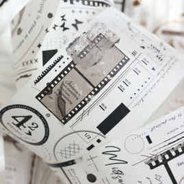 XiaoBaiJia 【Light and Shadow Film】Orginal Design Washi/Pet Tape Light Retro Landscaping Stickers,for Scrapbook Supplies,Scrapbook Tape Stickers,Junk Journal Supplies