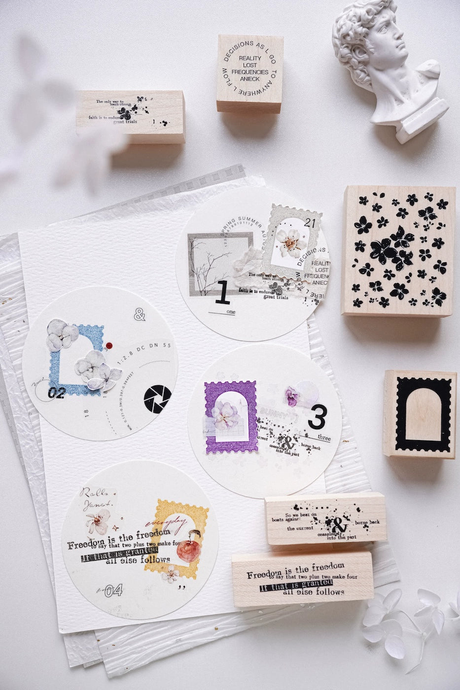 Yuanzi Vol7【Text Primer Series】Upgraded Rubber Retro Maple Stamp for Washi Tape