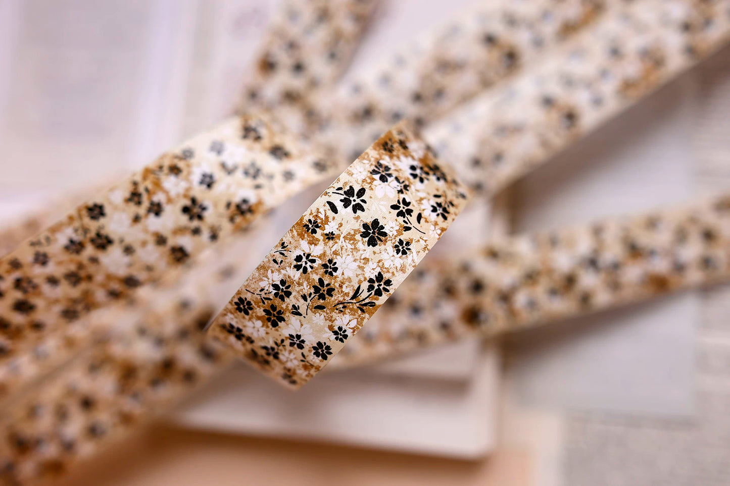 XiaoBaiJia Salt Series【Green Mist Flower Message / Brown Tea Flower Shadow】Pre-cut Orginal Design Washi/Pet Tape Light Retro Stickers